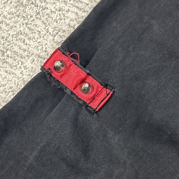 Tripp NYC Jeans Womens 1 Gothic Punk Red Black Wide Leg Zipper Studded Y2K Pants - Picture 5 of 15